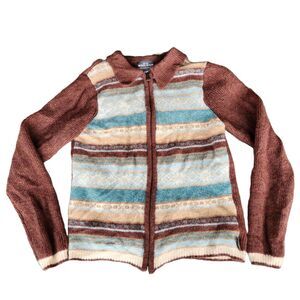 Woolrich Sweater Womens M 100% Wool Nordic Outdoors Peasant Cottagecore Gorpcore